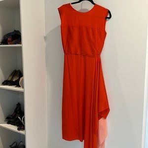 BOSS beautiful coral dress with peach liner. Size 2